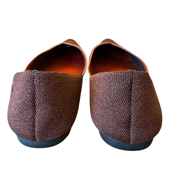 Vivaia Pointed Toe Flats V-Cut Brown Pumpkin Women's sz 39 / US 8-8.5 - Picture 2 of 15